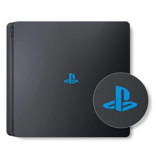 PS4 Slim - Logo Overlay Decal - Blue