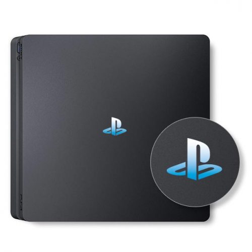 PS4 Slim - Logo Overlay Decal - Blue Gradient