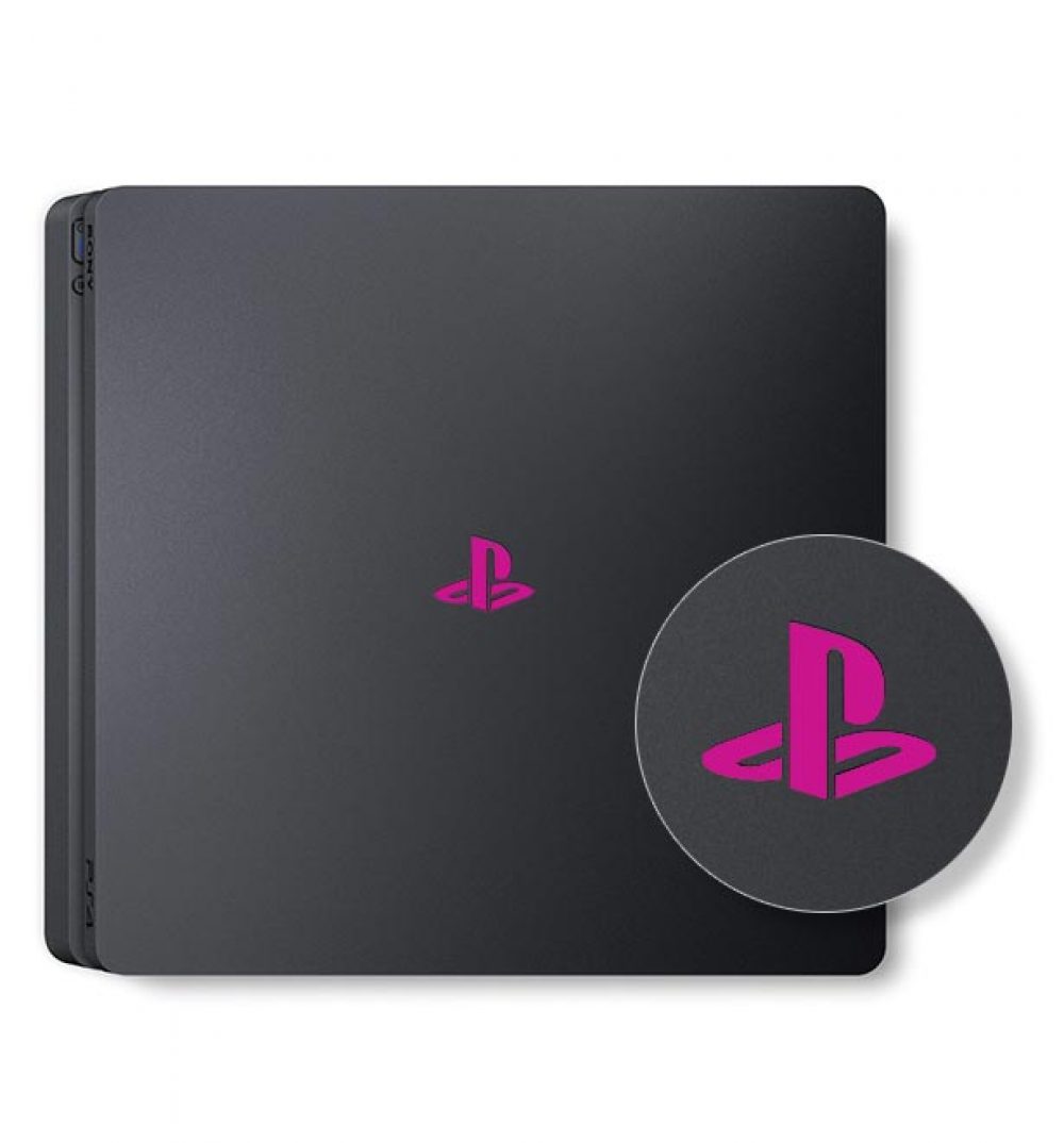 PS4 Slim - Logo Overlay Decal - Fuscia