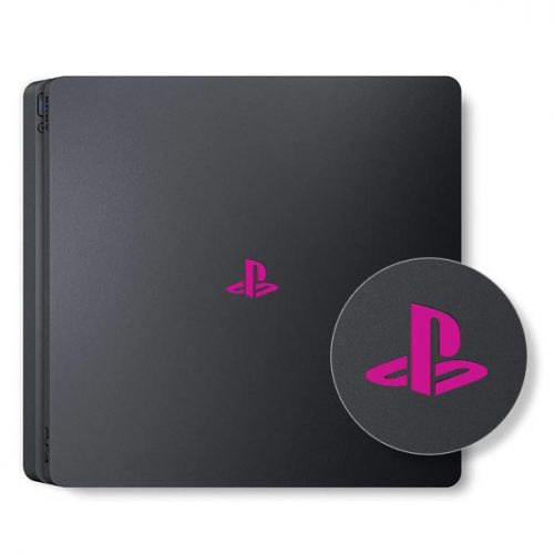 PS4 Slim - Logo Overlay Decal - Fuscia