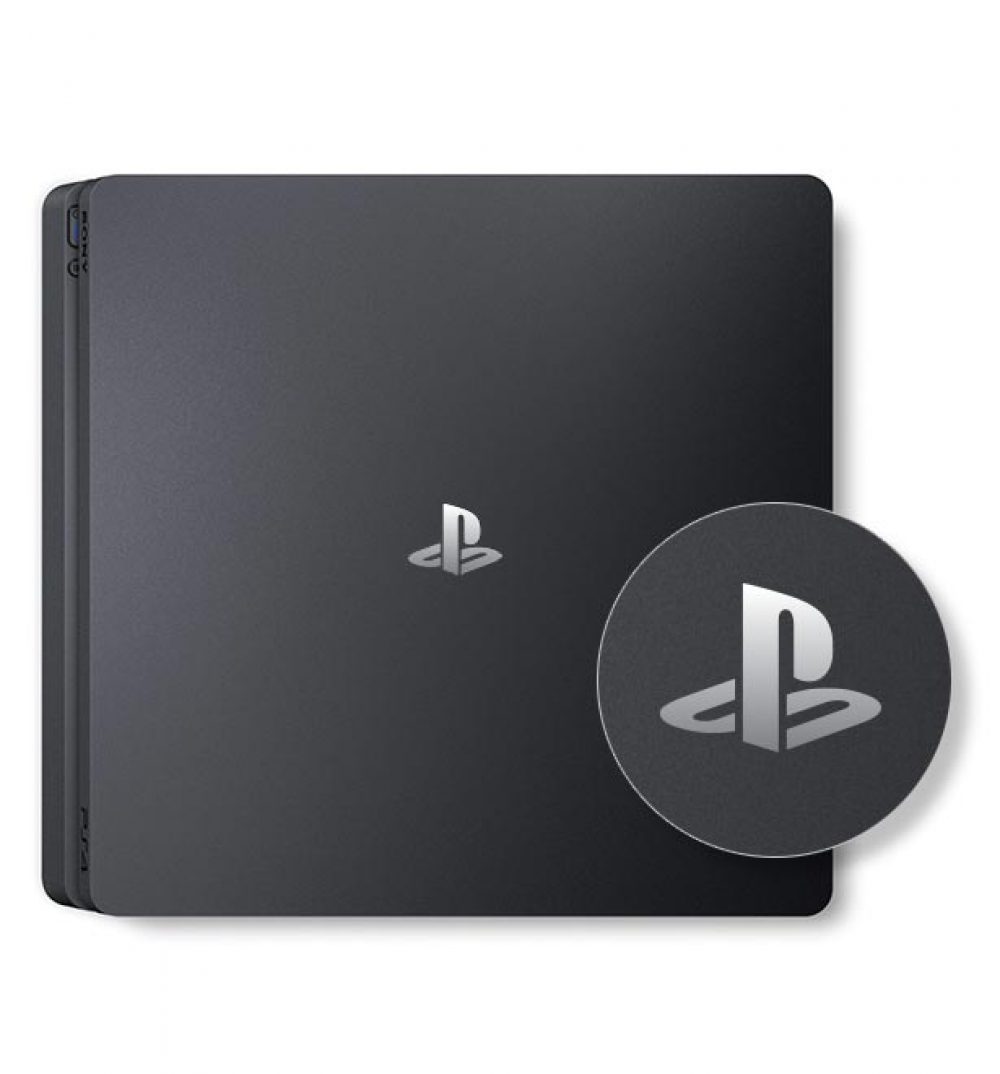PS4 Slim - Logo Overlay Decal - Gray Gradient