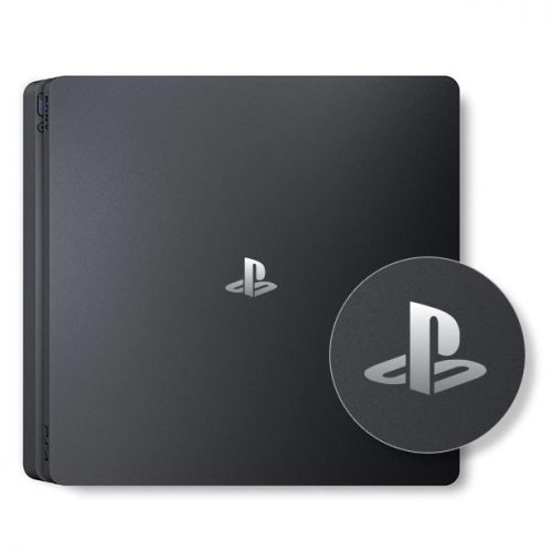 PS4 Slim - Logo Overlay Decal - Gray Gradient