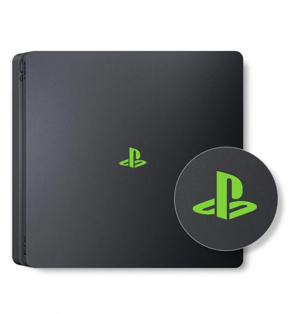PS4 Slim - Logo Overlay Decal - Green