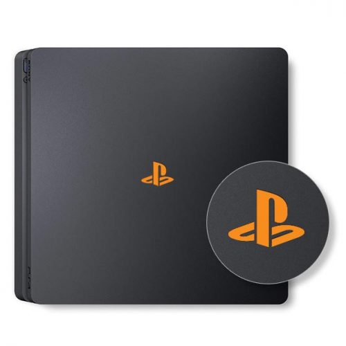 PS4 Slim - Logo Overlay Decal - Orange