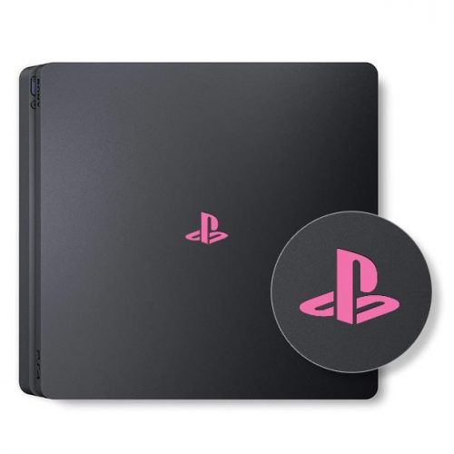 PS4 Slim - Logo Overlay Decal - Pink