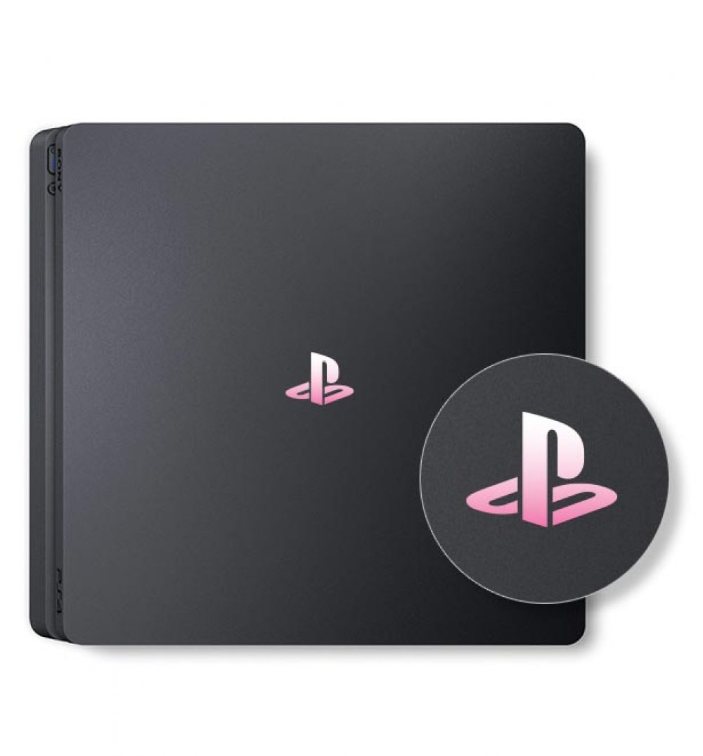 PS4 Slim - Logo Overlay Decal - Pink Gradient