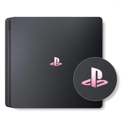 PS4 Slim - Logo Overlay Decal - Pink Gradient