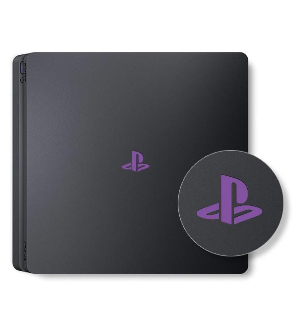 PS4 Slim - Logo Overlay Decal - Purple