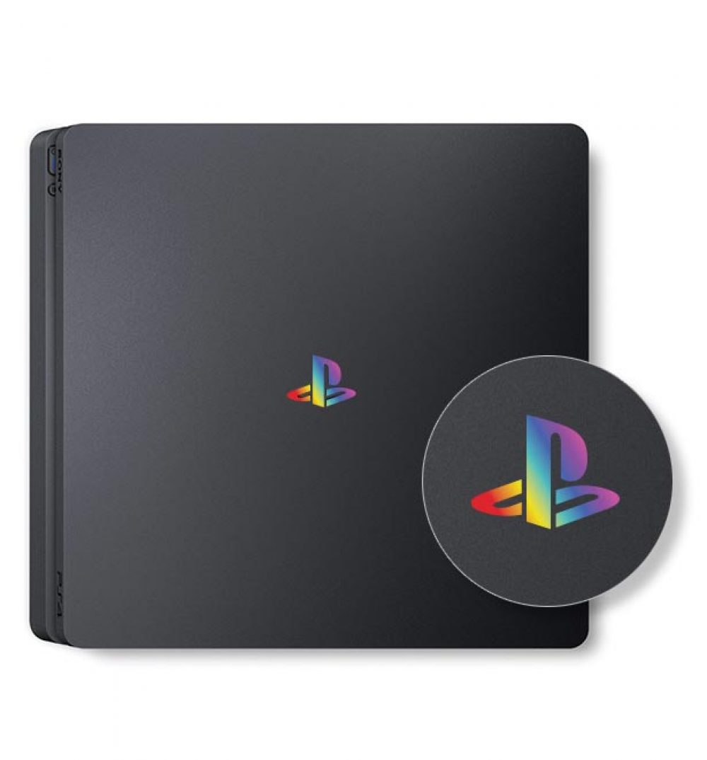 PS4 Slim - Logo Overlay Decal - Rainbow