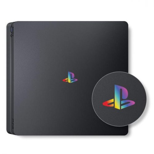 PS4 Slim - Logo Overlay Decal - Rainbow
