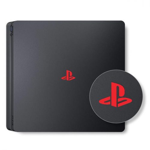 PS4 Slim - Logo Overlay Decal - Red