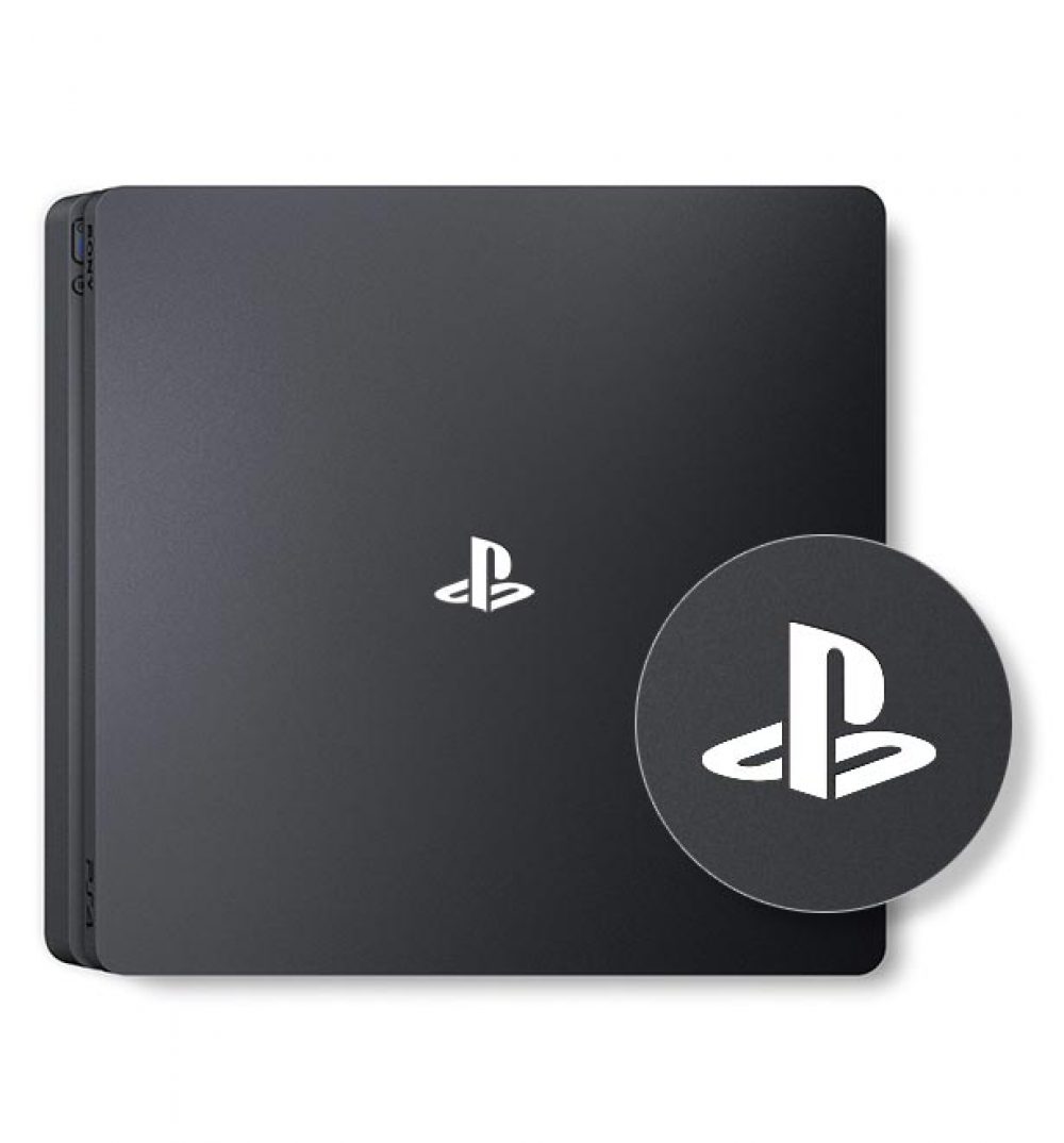 PS4 Slim - Logo Overlay Decal - White