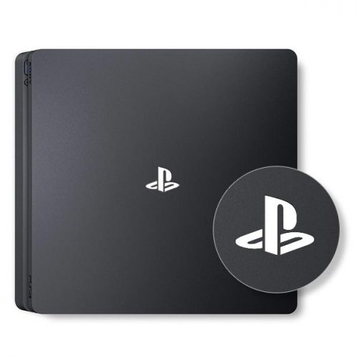 PS4 Slim - Logo Overlay Decal - White