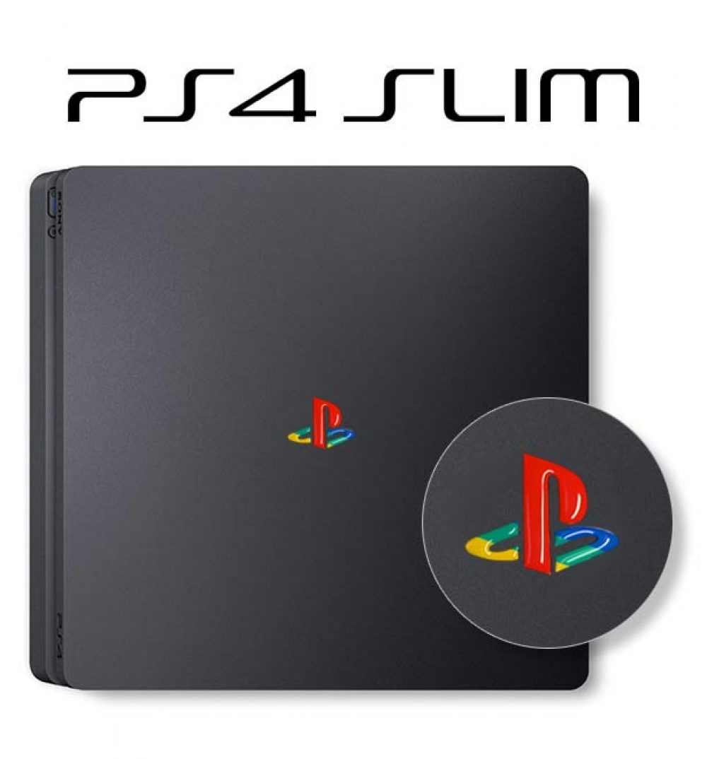 PS4 Slim - 3D Logo Overlay Decal - Classic