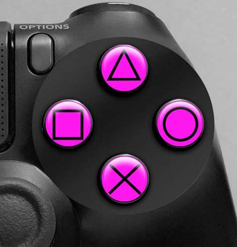 Button Mashers - 3D Button Decals (Hot Pink)