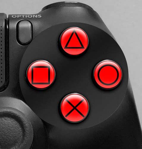 Button Mashers - 3D Button Decals (Red)