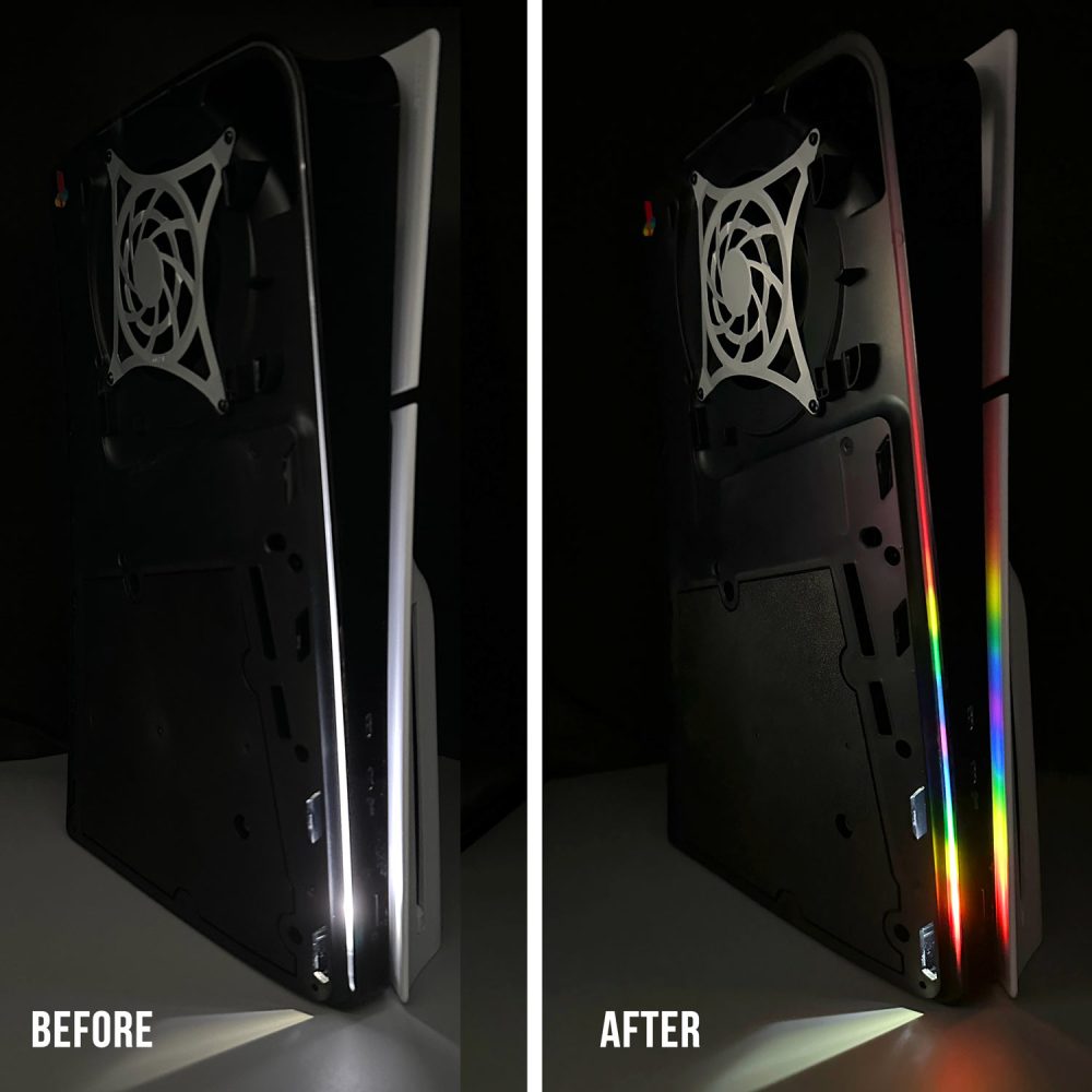 PS5 Slim Power Light Decal - Double Rainbow - Image 3