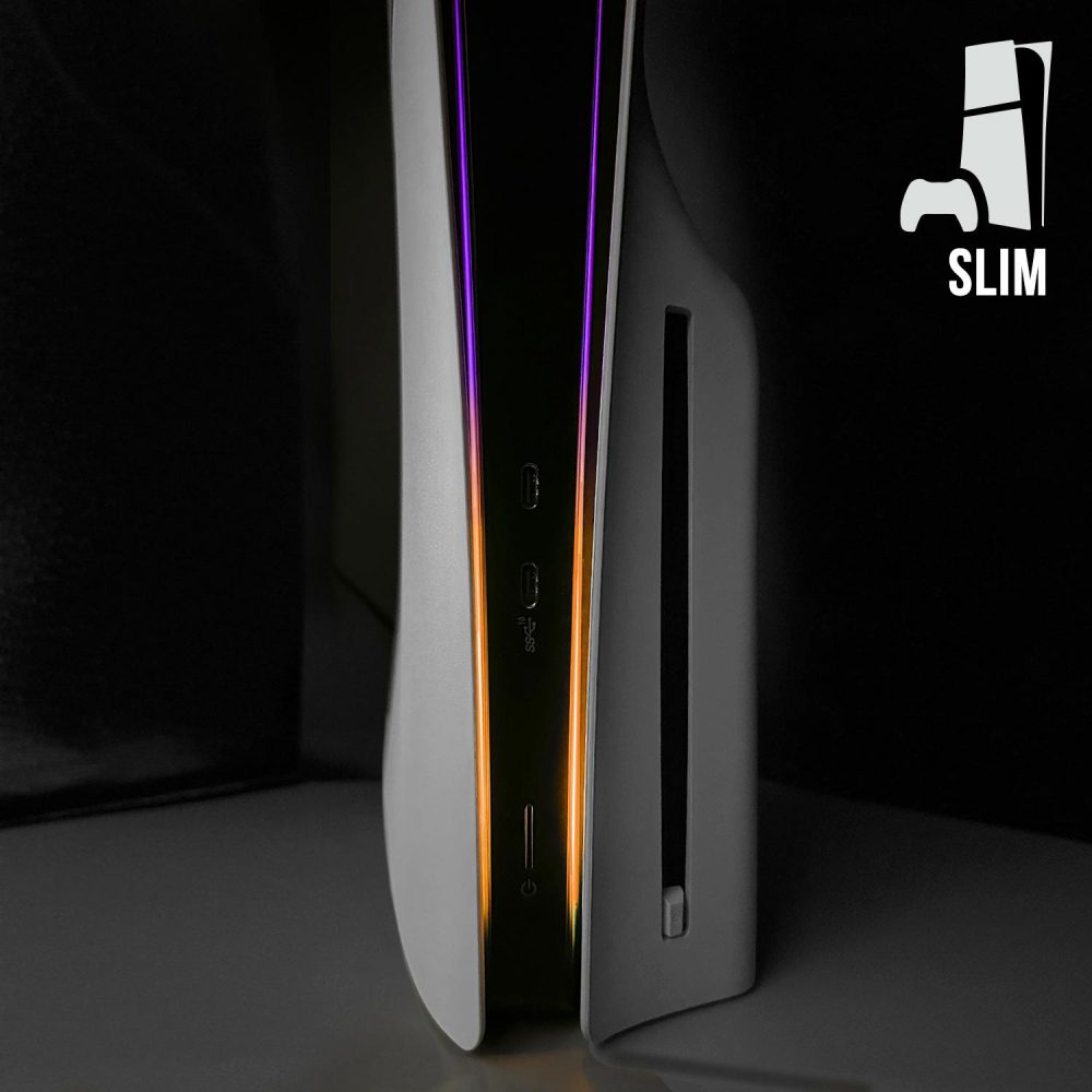 PS5 Slim Power Light Decal - Purple-Orange