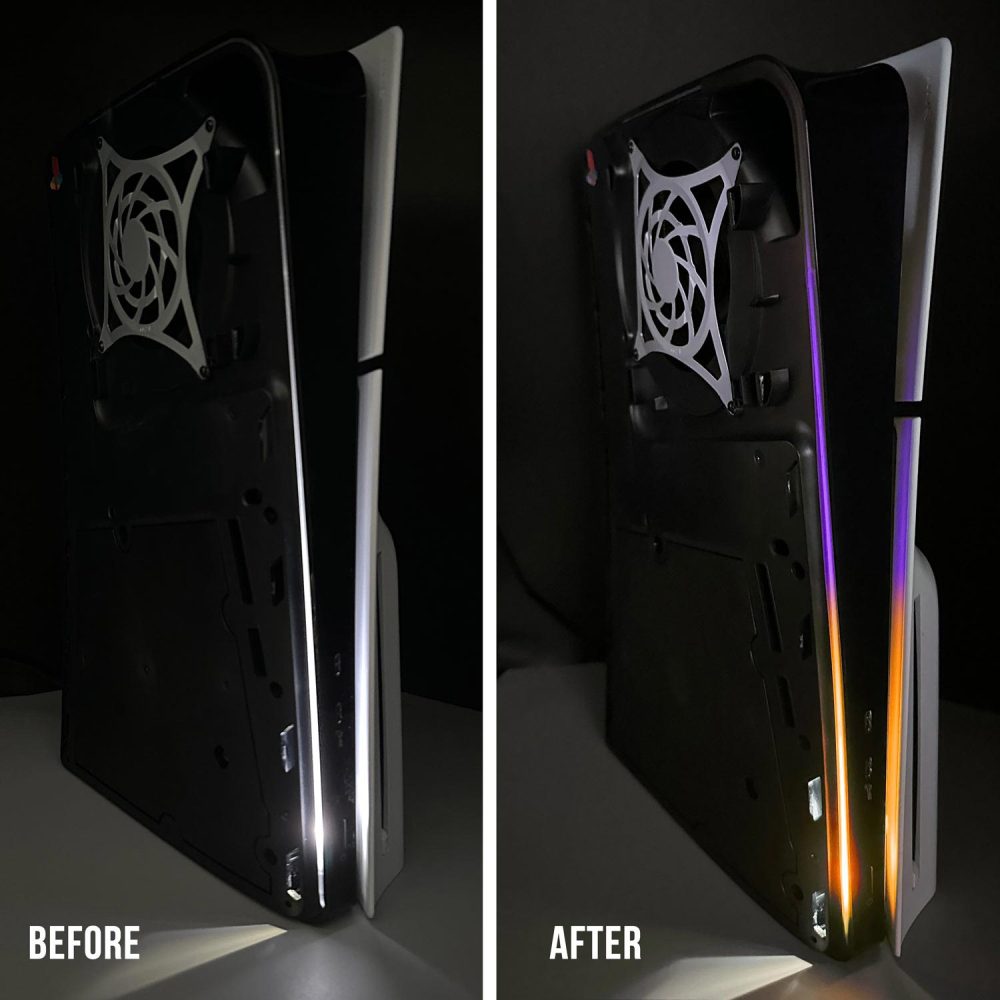 PS5 Slim Power Light Decal - Purple-Orange - Image 3