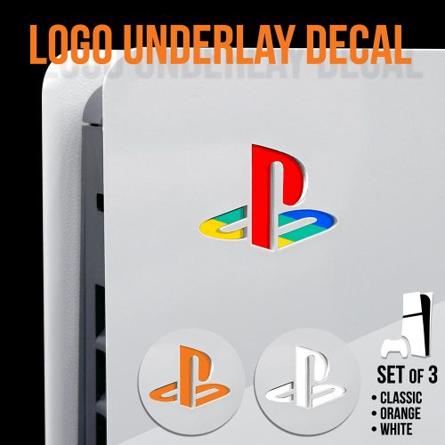 PS5 Slim - Logo Underlay Decals - Classic/Orange Set