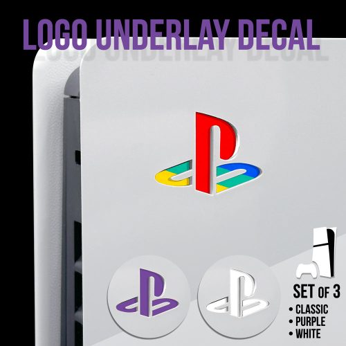 PS5 Slim - Logo Underlay Decals - Classic/Purple Set