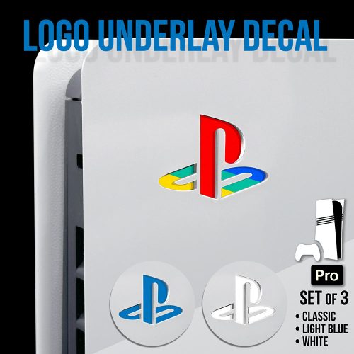 PS5 Pro - Logo Underlay Decals - Classic/Blue Set