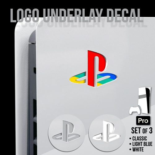 PS5 Pro - Logo Underlay Decals - Classic/Gray Set