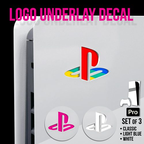 PS5 Pro - Logo Underlay Decals - Classic/Hot Pink Set