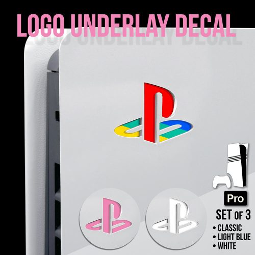 PS5 Pro - Logo Underlay Decals - Classic/Pink Set