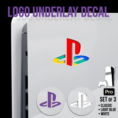 PS5 Pro - Logo Underlay Decals - Classic/Purple Set