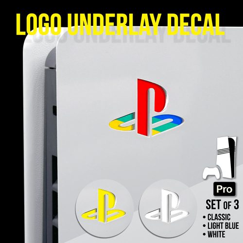 PS5 Pro - Logo Underlay Decals - Classic/Yellow Set